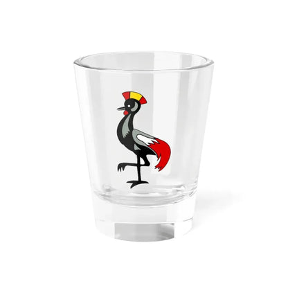 Crane within Flag of Uganda (Uganda) Shot Glass 1.5oz 1.5oz - Go Mug Yourself