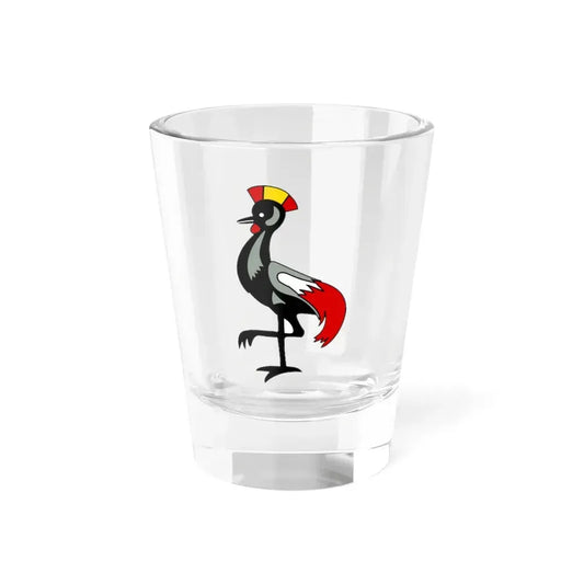 Crane within Flag of Uganda (Uganda) Shot Glass 1.5oz 1.5oz - Go Mug Yourself