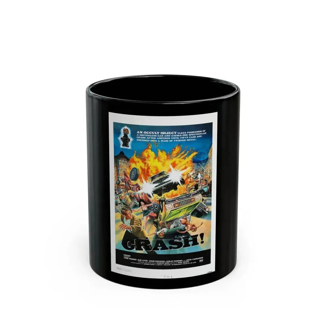 CRASH 1977 Movie Poster - Black Coffee Mug 11oz - Go Mug Yourself
