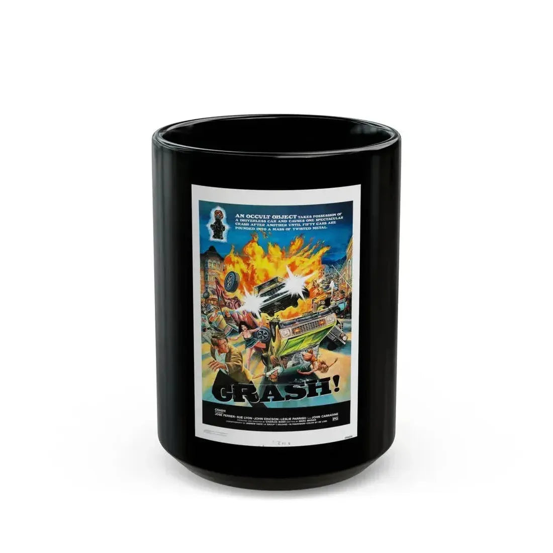CRASH 1977 Movie Poster - Black Coffee Mug 15oz - Go Mug Yourself