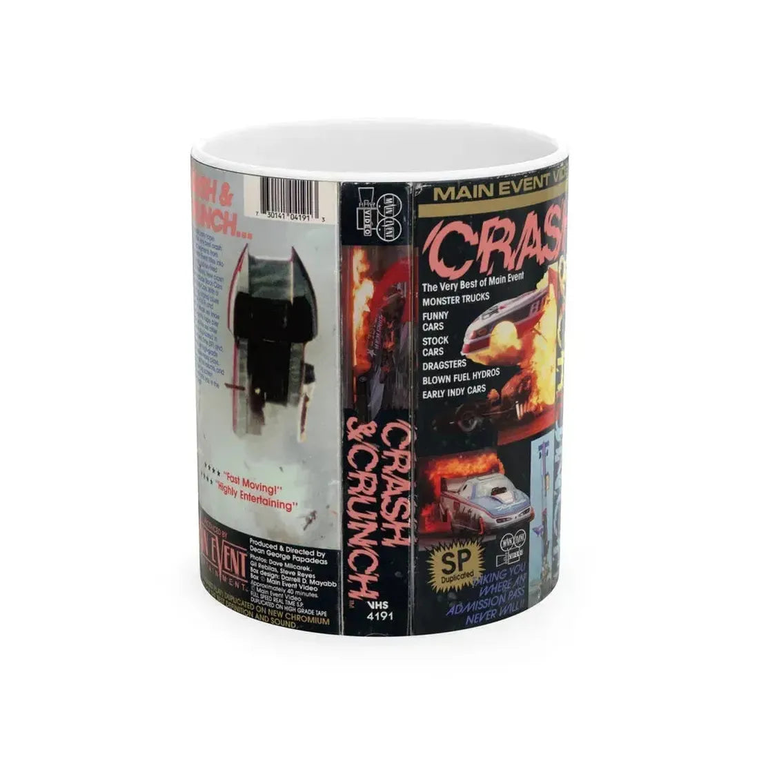 CRASH AND CRUNCH (VHS COVER) - White Coffee Mug 11oz - Go Mug Yourself
