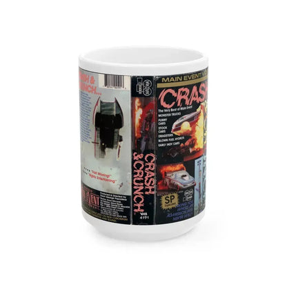 CRASH AND CRUNCH (VHS COVER) - White Coffee Mug 15oz - Go Mug Yourself