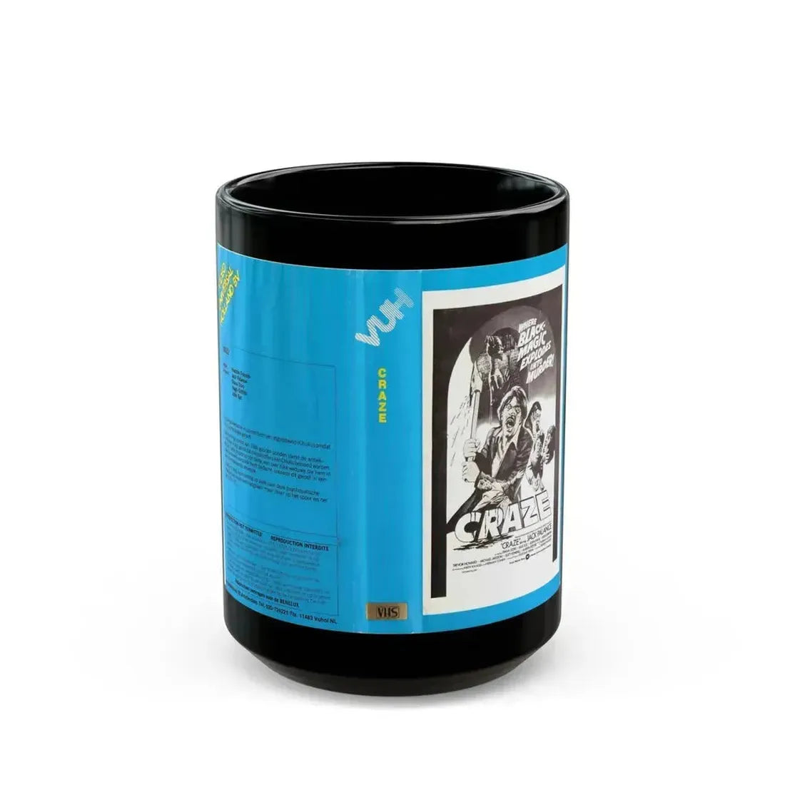 CRAZE HORROR (VHS COVER) - Black Coffee Mug 15oz - Go Mug Yourself