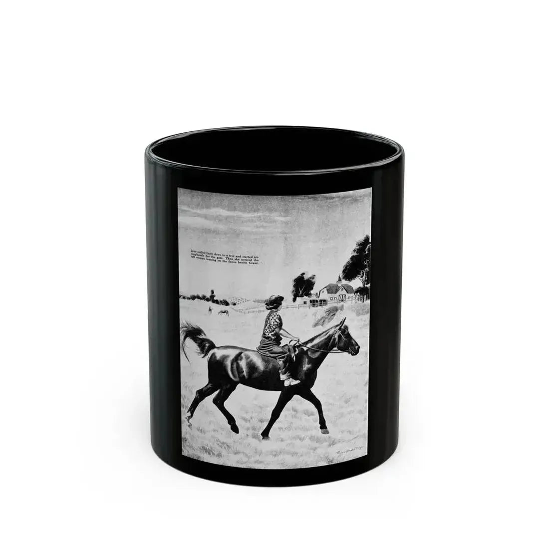 Crazy Over Horses, Calling All Girls, August 1946 - Black Coffee Mug 11oz - Go Mug Yourself