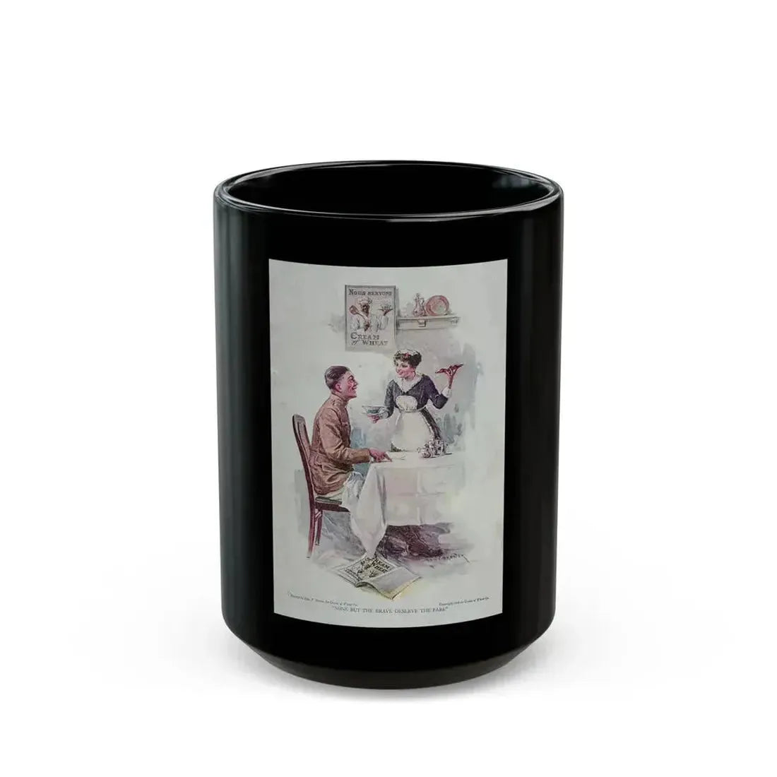 Cream of Wheat ad, The American Magazine, November, 1918 - Black Coffee Mug 15oz - Go Mug Yourself