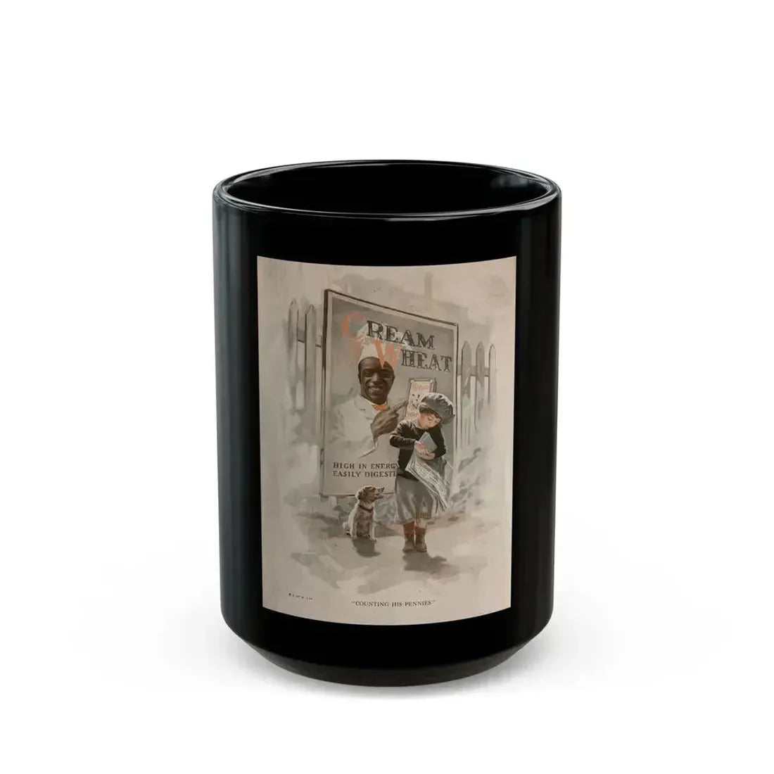 Cream of Wheat Ad, The Saturday Evening Post, December 13, 1924 - Black Coffee Mug 15oz - Go Mug Yourself