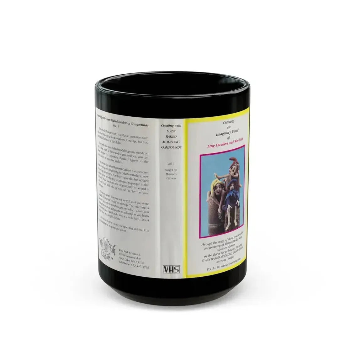 CREATING AN IMAGINARY WORLD OF MUG DWELLERS AND WEE FOLK (VHS COVER) - Black Coffee Mug 15oz - Go Mug Yourself