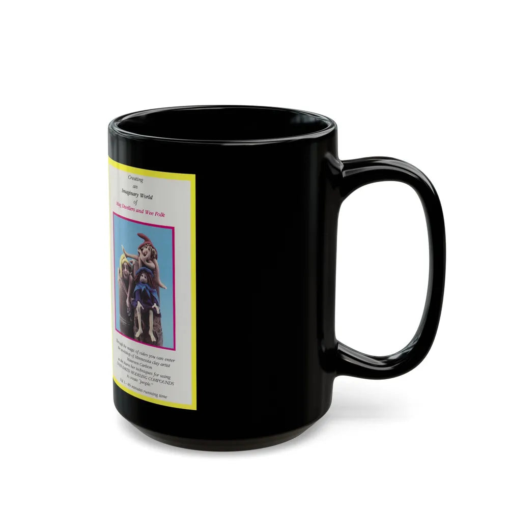 CREATING AN IMAGINARY WORLD OF MUG DWELLERS AND WEE FOLK (VHS COVER) - Black Coffee Mug-Go Mug Yourself