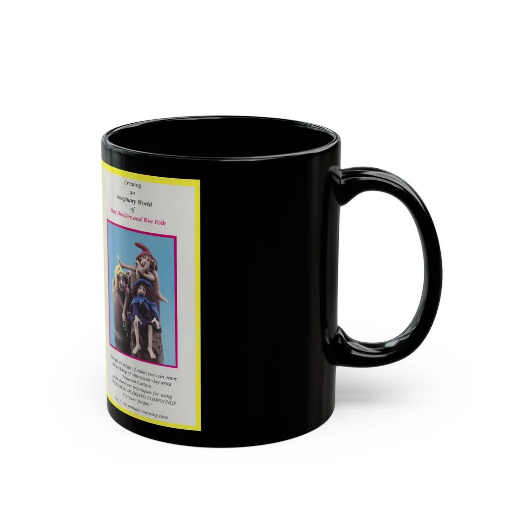 CREATING AN IMAGINARY WORLD OF MUG DWELLERS AND WEE FOLK (VHS COVER) - Black Coffee Mug-Go Mug Yourself