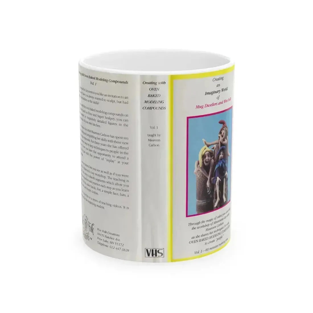CREATING AN IMAGINARY WORLD OF MUG DWELLERS AND WEE FOLK (VHS COVER) - White Coffee Mug 11oz - Go Mug Yourself