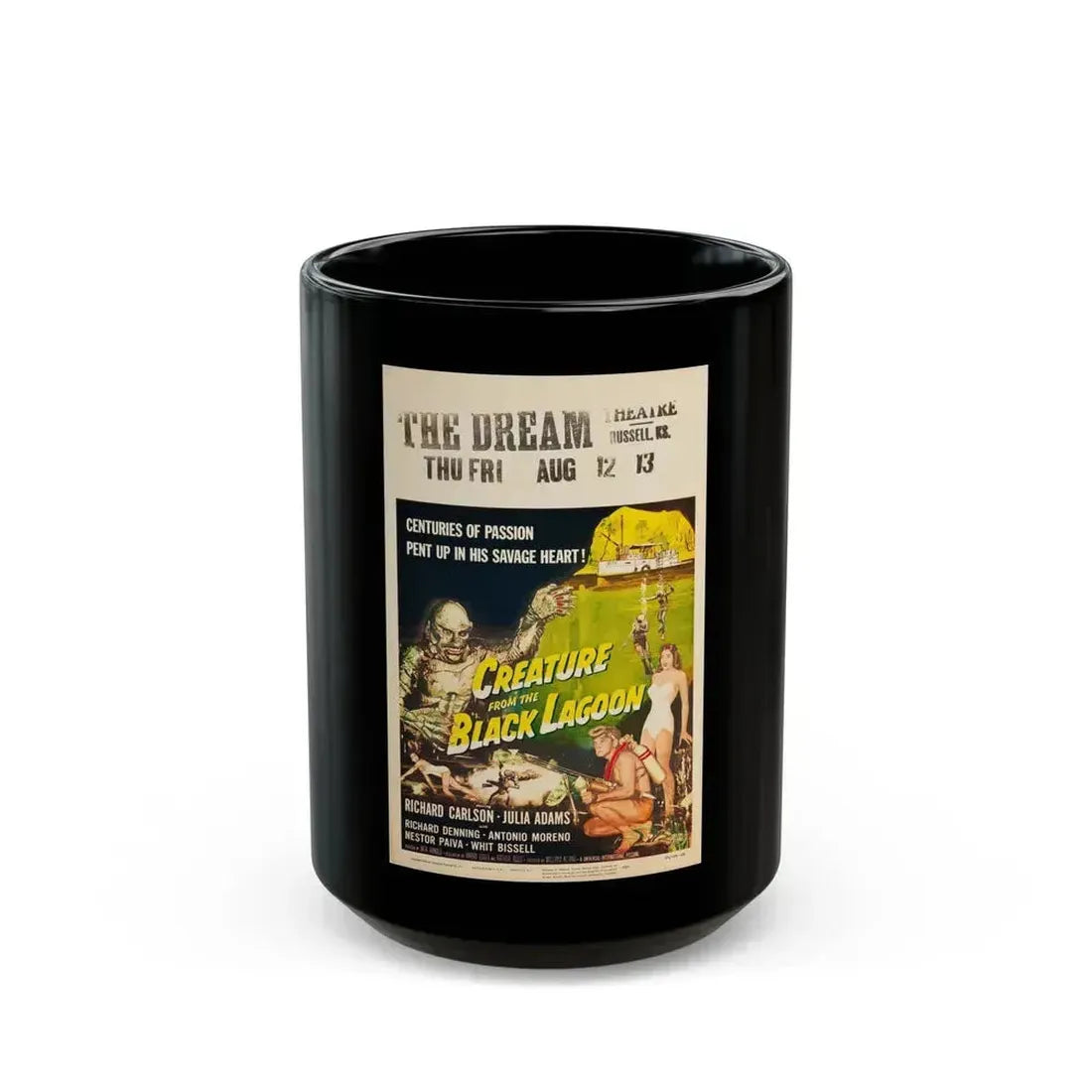 CREATURE FROM THE BLACK LAGOON (11) 1954 Movie Poster - Black Coffee Mug 15oz - Go Mug Yourself