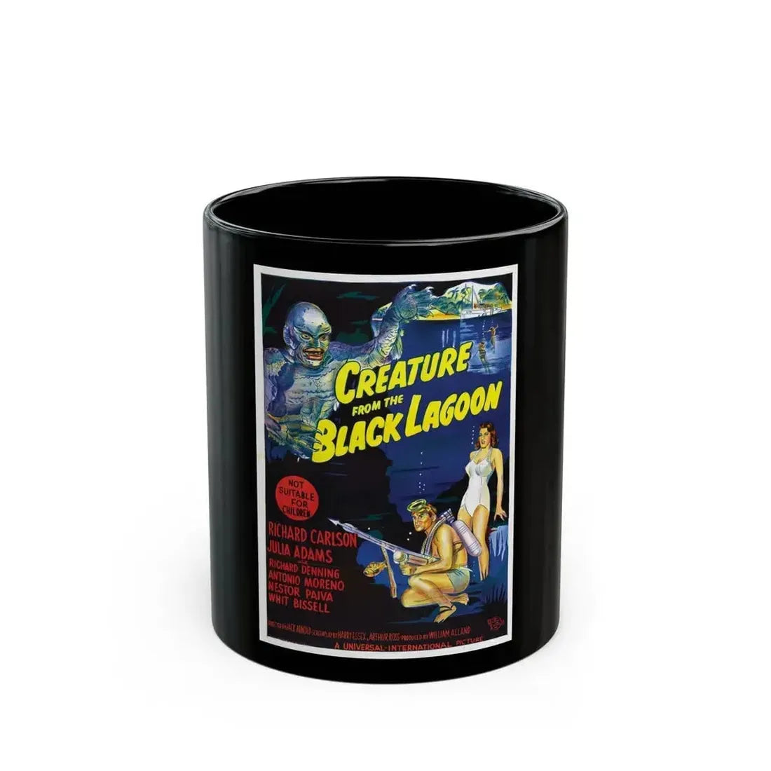 CREATURE FROM THE BLACK LAGOON (9) 1954 Movie Poster - Black Coffee Mug 11oz - Go Mug Yourself