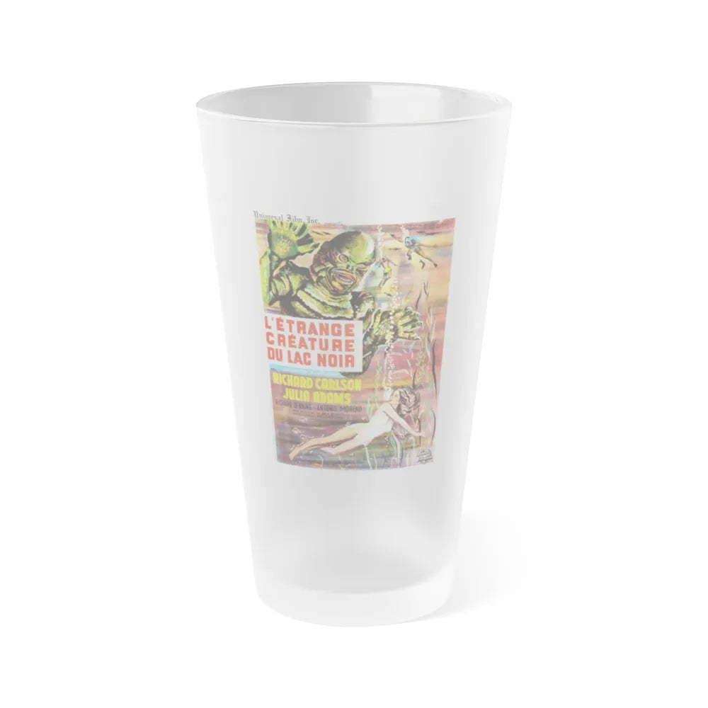 CREATURE FROM THE BLACK LAGOON (FRENCH) 2 1954 Movie Poster - Frosted Pint Glass 16oz-16oz-Frosted-Go Mug Yourself