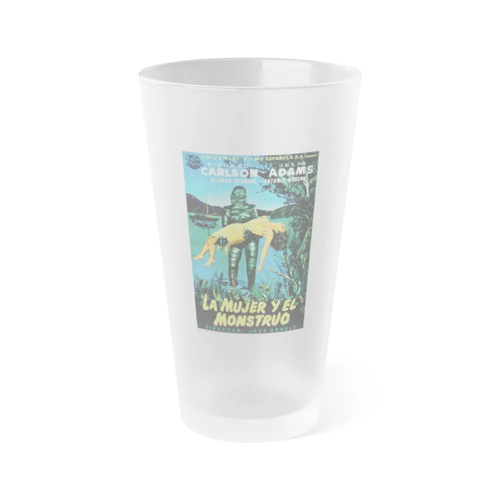 CREATURE FROM THE BLACK LAGOON (SPANISH) 1954 Movie Poster - Frosted Pint Glass 16oz-16oz-Frosted-Go Mug Yourself