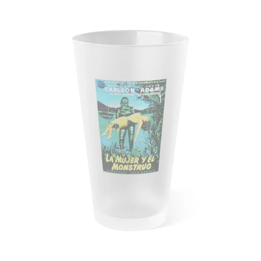 CREATURE FROM THE BLACK LAGOON (SPANISH) 1954 Movie Poster - Frosted Pint Glass 16oz-16oz-Frosted-Go Mug Yourself