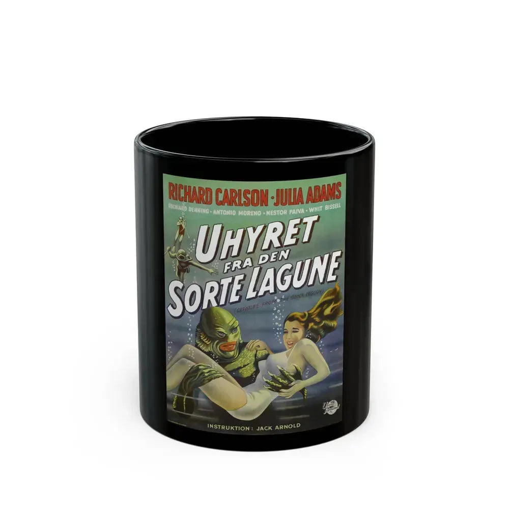 CREATURE FROM THE BLACK LAGOON (SWEDISH) 1954 Movie Poster - Black Coffee Mug 11oz - Go Mug Yourself