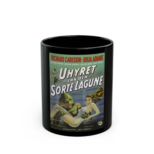 CREATURE FROM THE BLACK LAGOON (SWEDISH) 1954 Movie Poster - Black Coffee Mug 11oz - Go Mug Yourself
