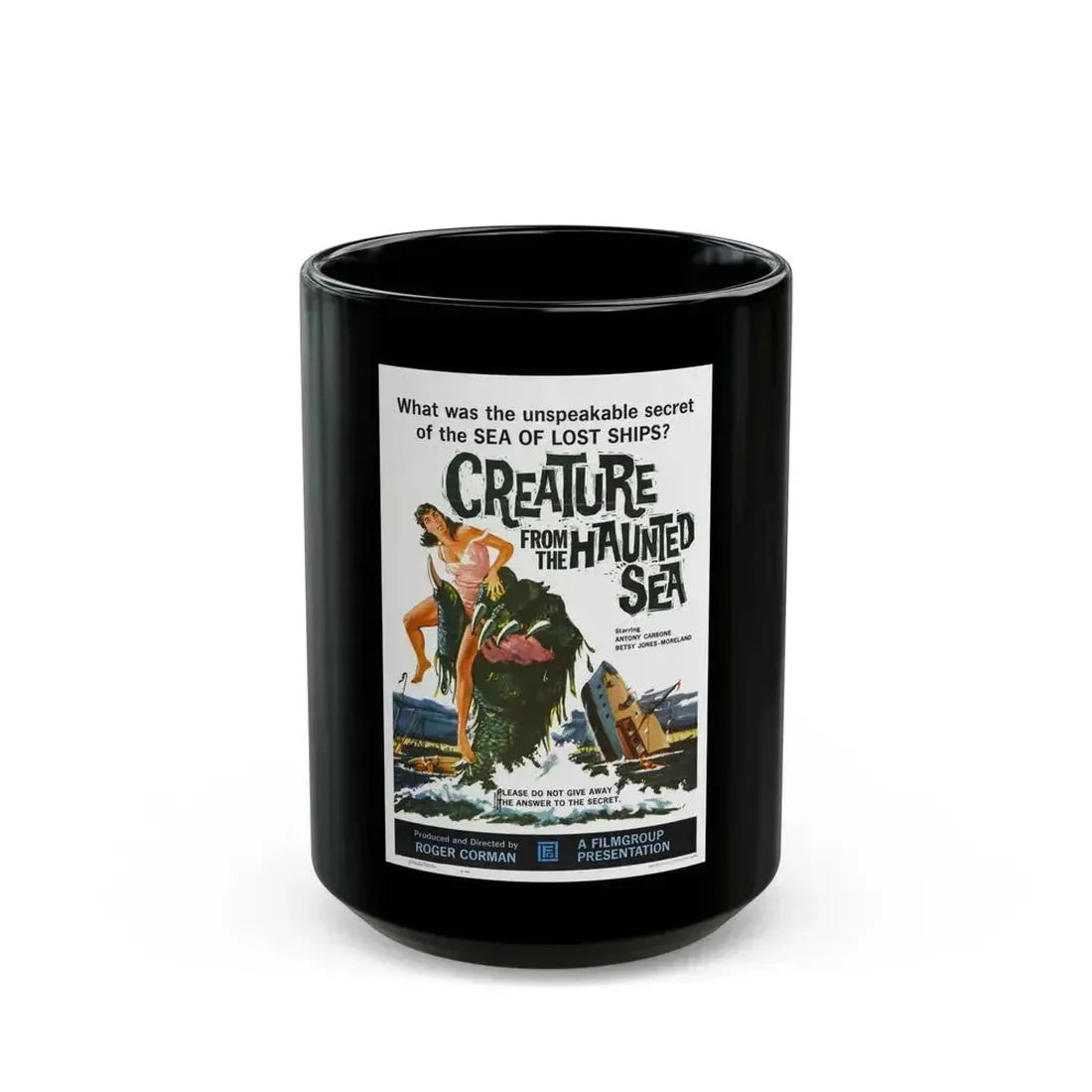 CREATURE FROM THE HAUNTED SEA 1961 Movie Poster - Black Coffee Mug 15oz - Go Mug Yourself