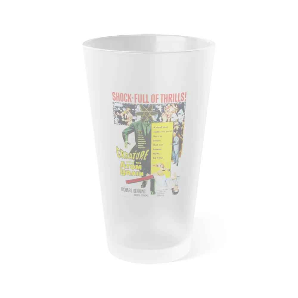 CREATURE WITH THE ATOM BRAIN 1955 Movie Poster - Frosted Pint Glass 16oz-16oz-Frosted-Go Mug Yourself