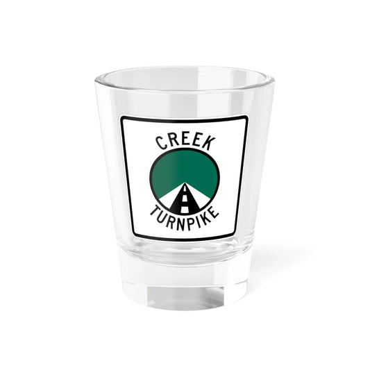 Creek Turnpike (Oklahoma) (Road Sign) Shot Glass 1.5oz 1.5oz - Go Mug Yourself
