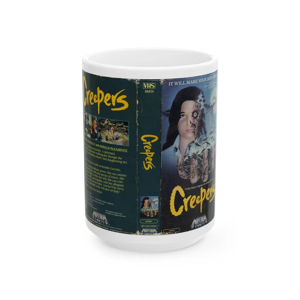 CREEPERS (VHS COVER) - White Coffee Mug-15oz-Go Mug Yourself