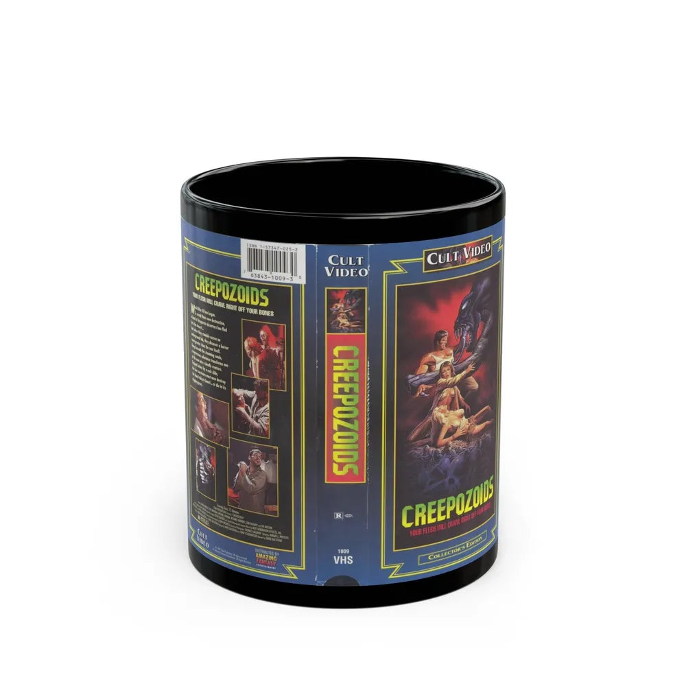 CREEPOZOIDS CULT VIDEO (VHS COVER) - Black Coffee Mug-11oz-Go Mug Yourself