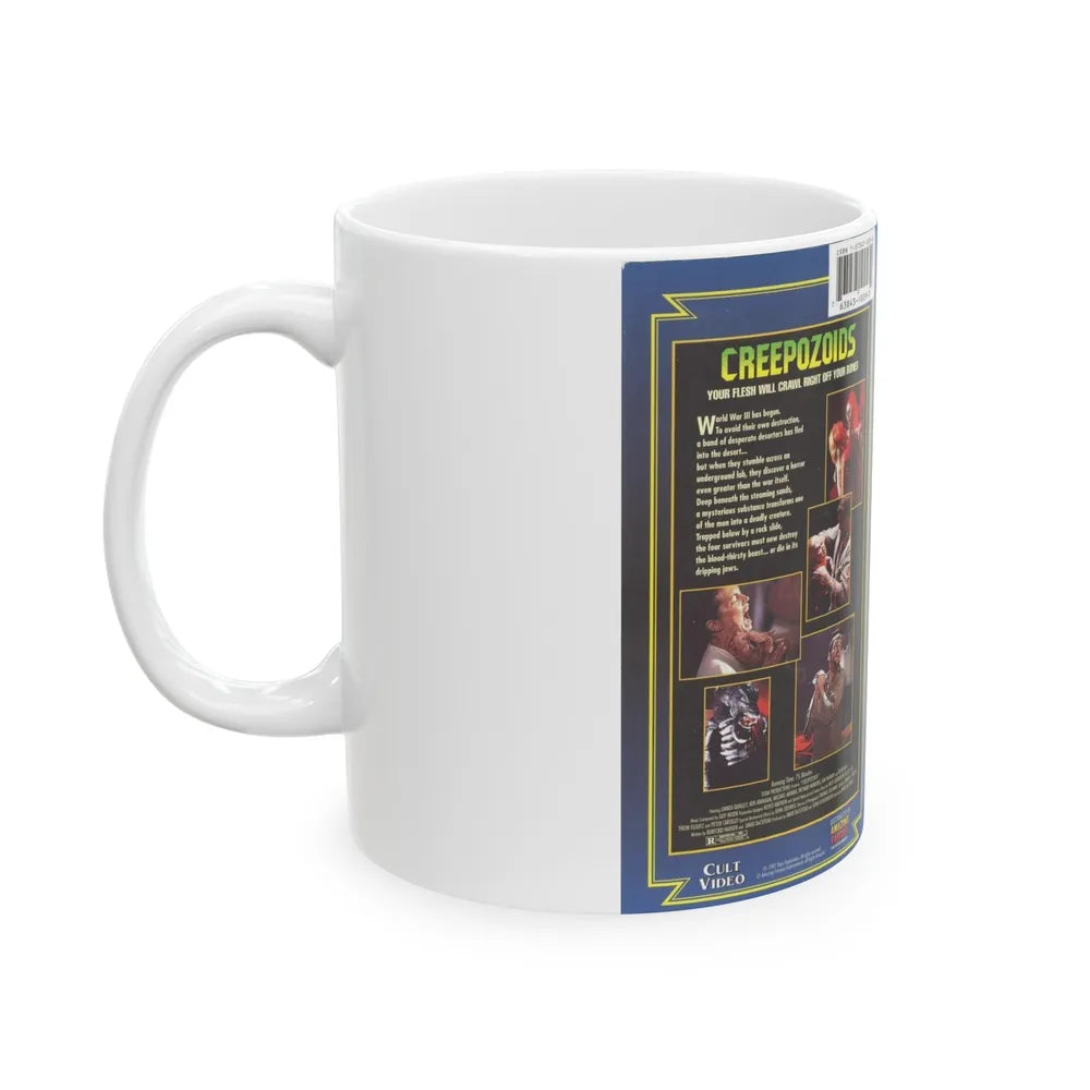 CREEPOZOIDS CULT VIDEO (VHS COVER) - White Coffee Mug-Go Mug Yourself