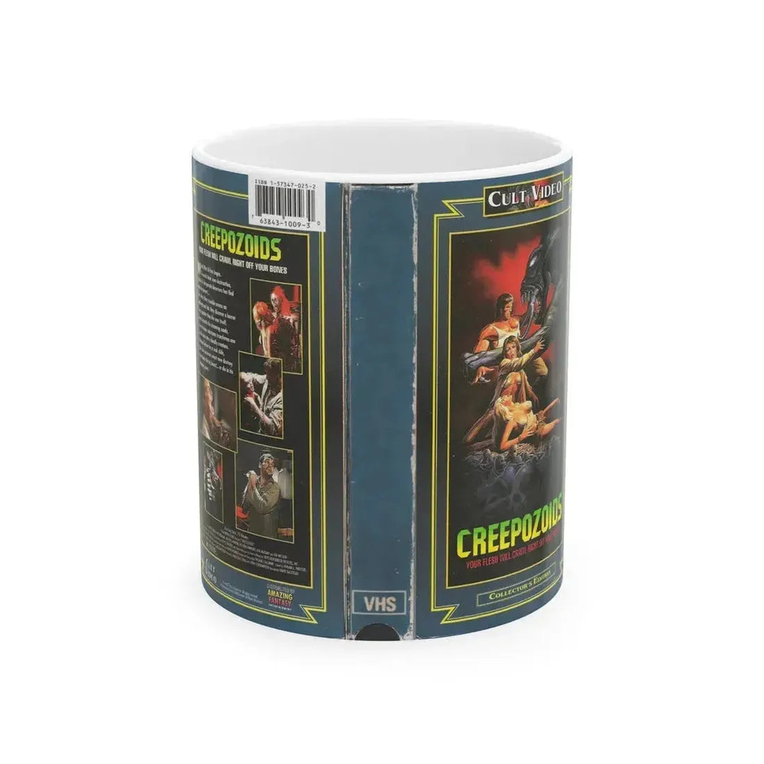 CREEPOZOIDS VERSION2 (VHS COVER) - White Coffee Mug 11oz - Go Mug Yourself