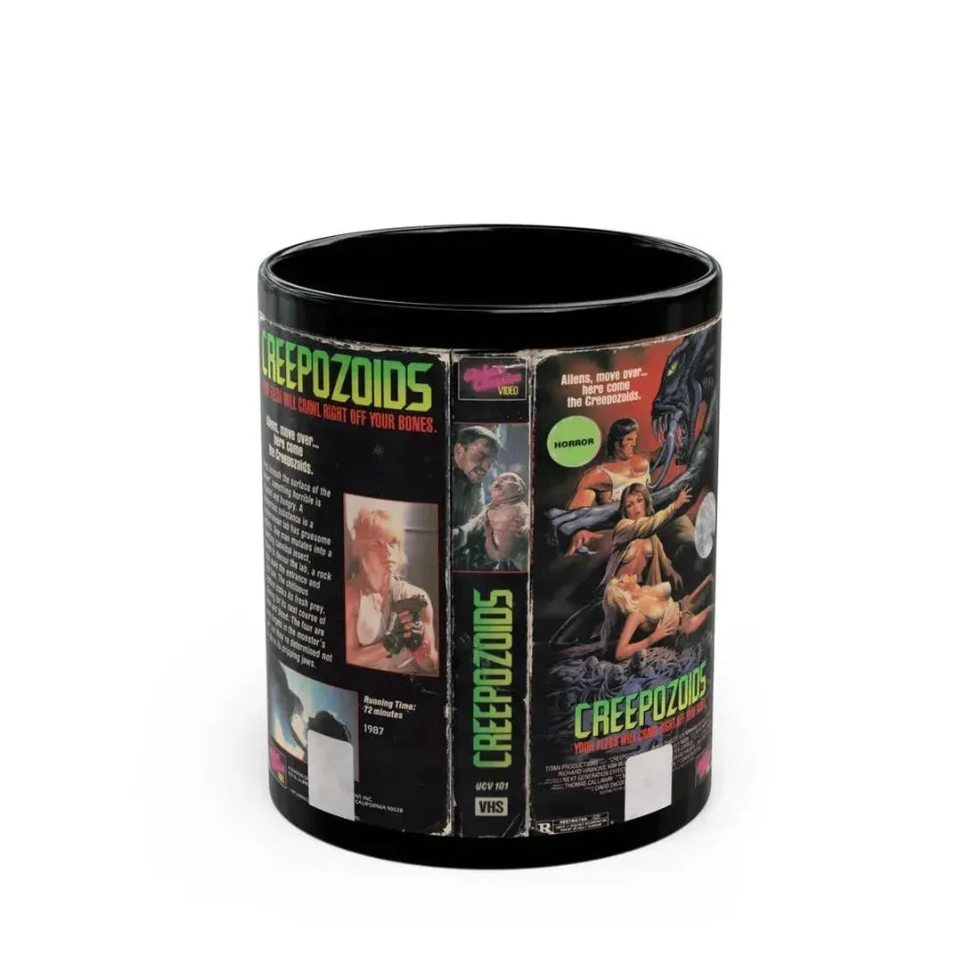 CREEPOZOIDS (VHS COVER) - Black Coffee Mug 11oz - Go Mug Yourself