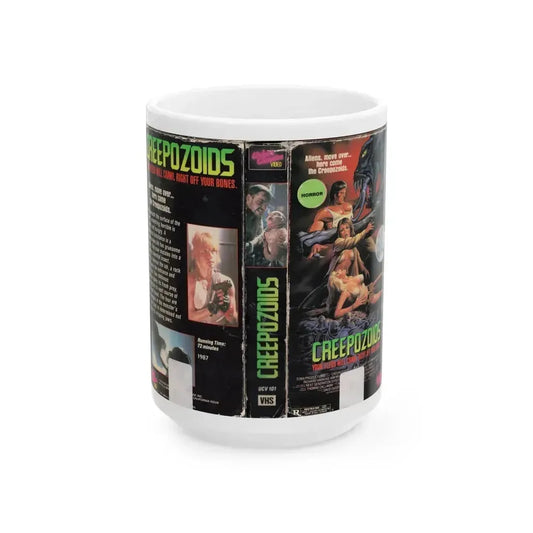 CREEPOZOIDS (VHS COVER) - White Coffee Mug 15oz - Go Mug Yourself