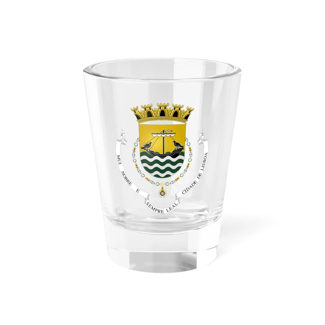 Crest of Lisboa unofficial (Coat of Arms) Shot Glass 1.5oz 1.5oz - Go Mug Yourself