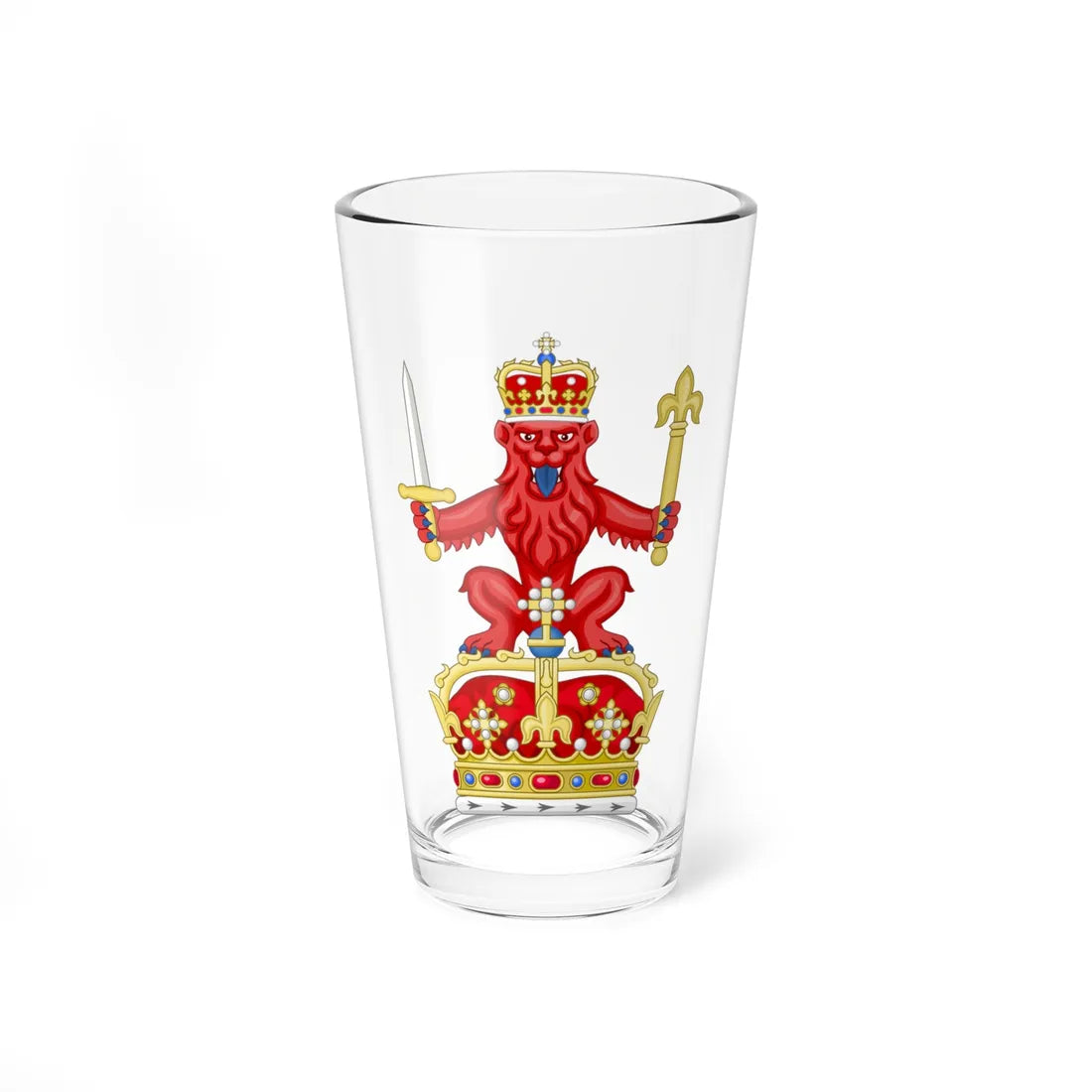 Crest of the Coat of Arms of the United Kingdom Scotland (United Kingdom) (Coat of Arms) Pint Glass 16oz 16oz - Go Mug Yourself