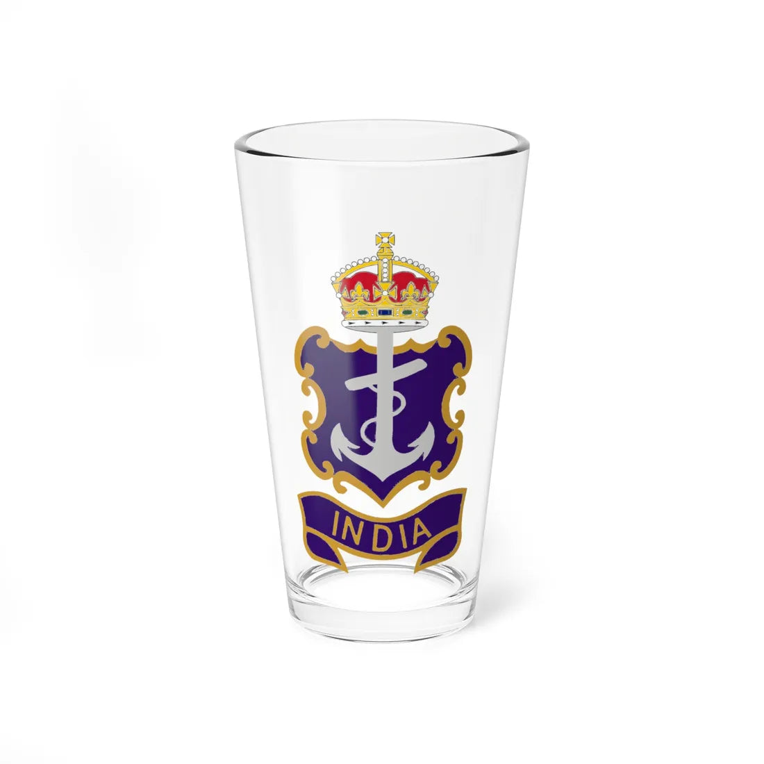 Crest of the Royal Indian Navy 1947 (India) (Coat of Arms) Pint Glass 16oz 16oz - Go Mug Yourself