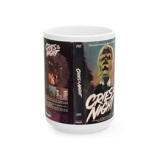 CRIES IN THE NIGHT (VHS COVER) - White Coffee Mug-15oz-Go Mug Yourself