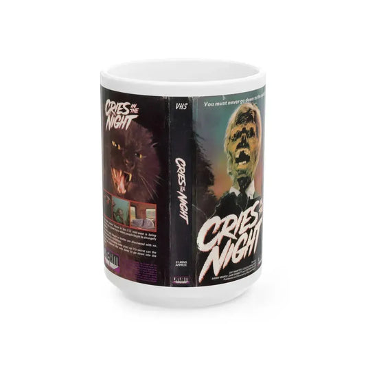 CRIES IN THE NIGHT (VHS COVER) - White Coffee Mug 15oz - Go Mug Yourself