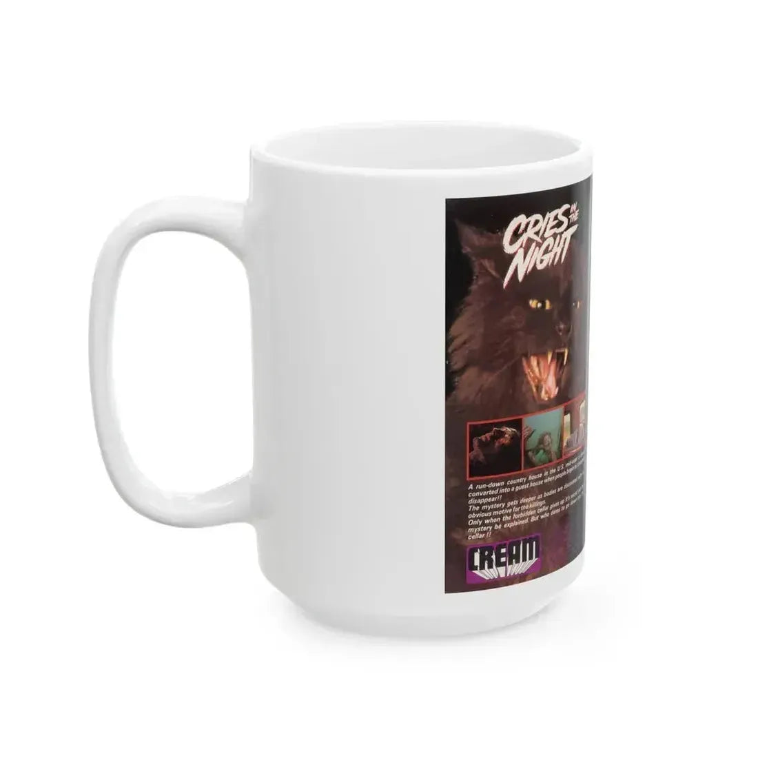 CRIES IN THE NIGHT (VHS COVER) - White Coffee Mug - Go Mug Yourself