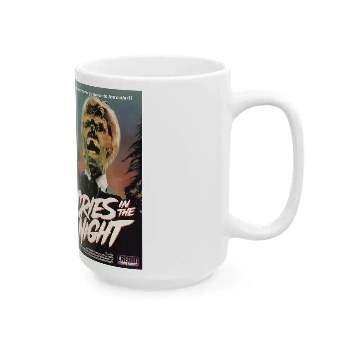 CRIES IN THE NIGHT (VHS COVER) - White Coffee Mug - Go Mug Yourself