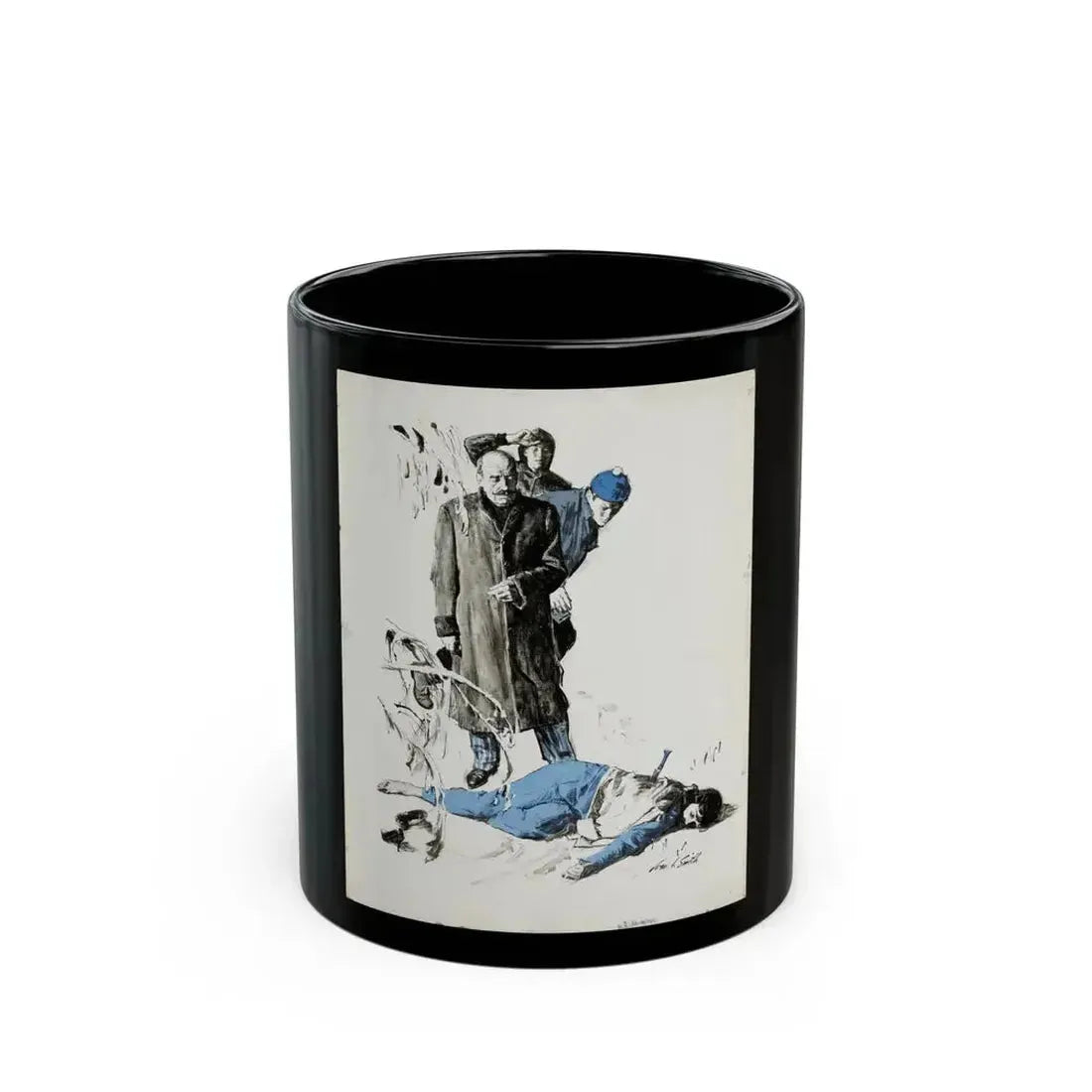 Crime Illustration - Black Coffee Mug 11oz - Go Mug Yourself
