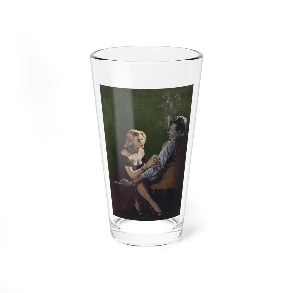 Crime noir paperback cover (1) - Pint Glass 16oz-16oz-Go Mug Yourself