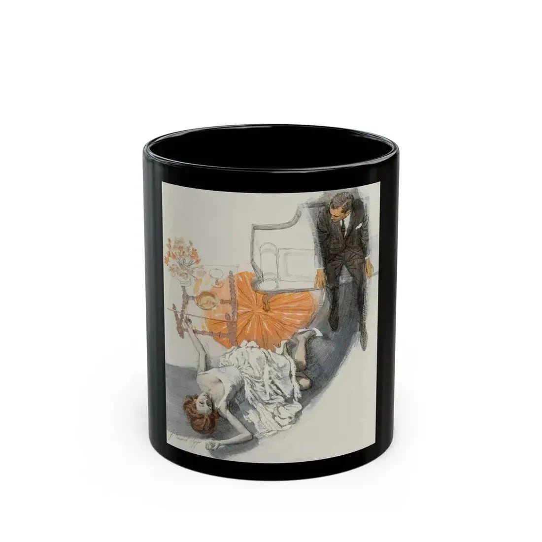 Crime Scene, probable story illustration - Black Coffee Mug 11oz - Go Mug Yourself