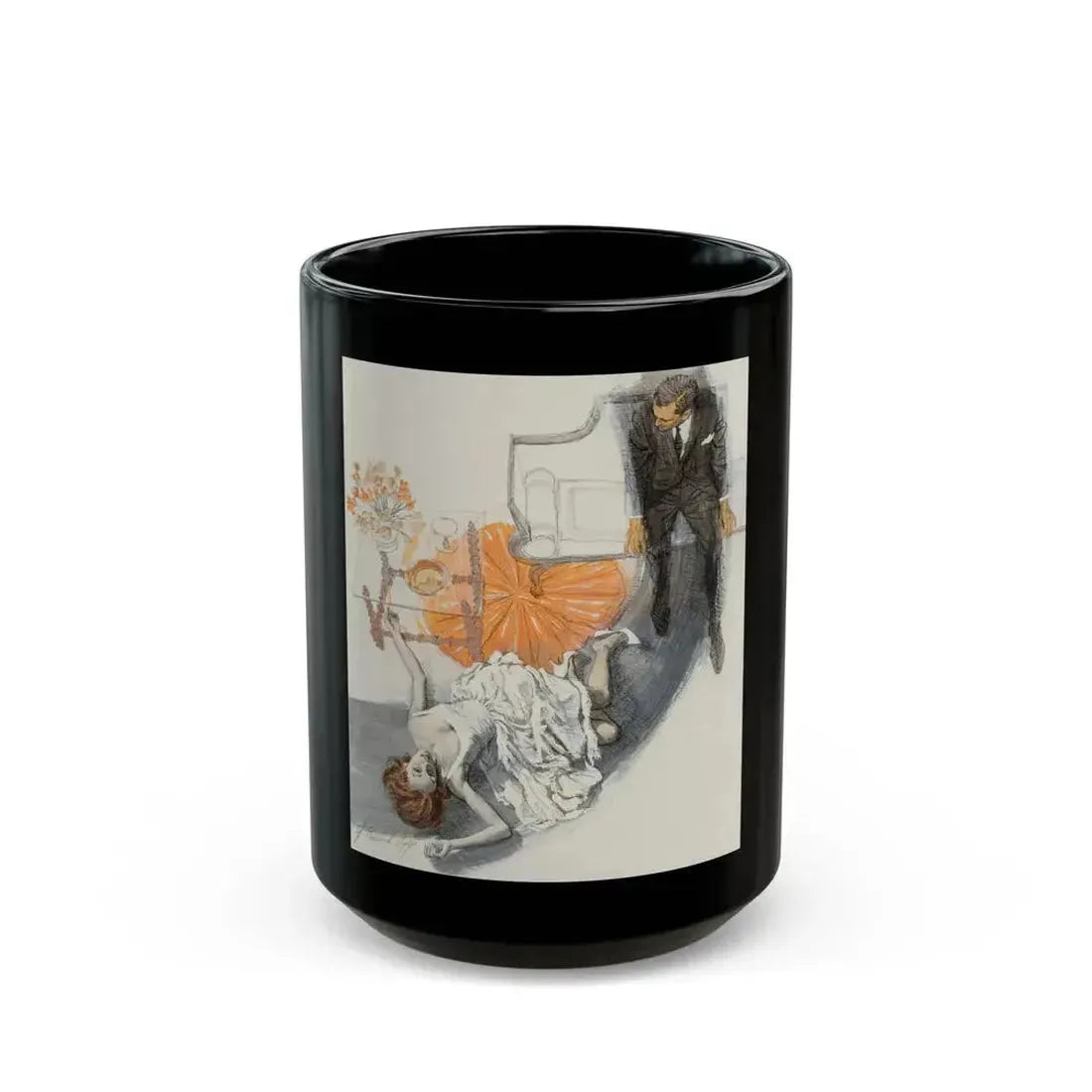Crime Scene, probable story illustration - Black Coffee Mug 15oz - Go Mug Yourself