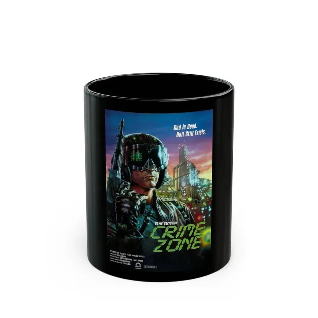 CRIME ZONE 1988 Movie Poster - Black Coffee Mug 11oz - Go Mug Yourself