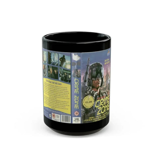 CRIME ZONE (VHS COVER) - Black Coffee Mug 15oz - Go Mug Yourself