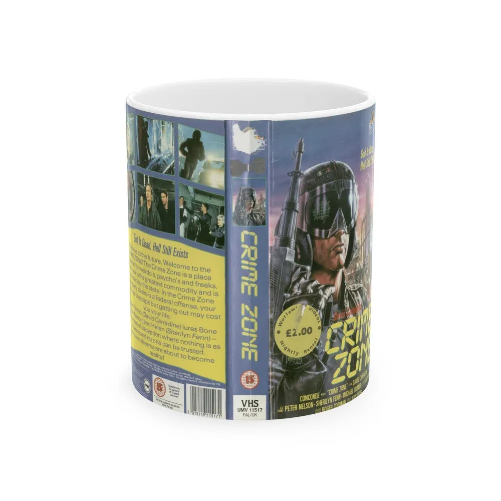 CRIME ZONE (VHS COVER) - White Coffee Mug-11oz-Go Mug Yourself