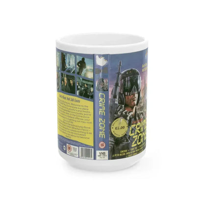 CRIME ZONE (VHS COVER) - White Coffee Mug 15oz - Go Mug Yourself