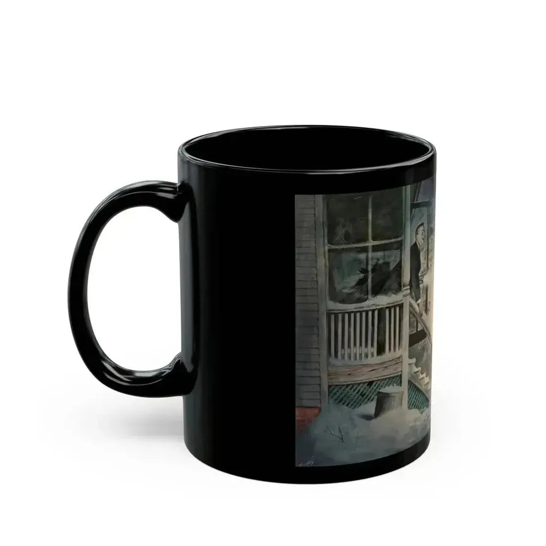 Crimson Friday, Woman's Home Companion interior illustration, December 1942 - Black Coffee Mug - Go Mug Yourself