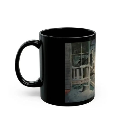 Crimson Friday, Woman's Home Companion interior illustration, December 1942 - Black Coffee Mug - Go Mug Yourself