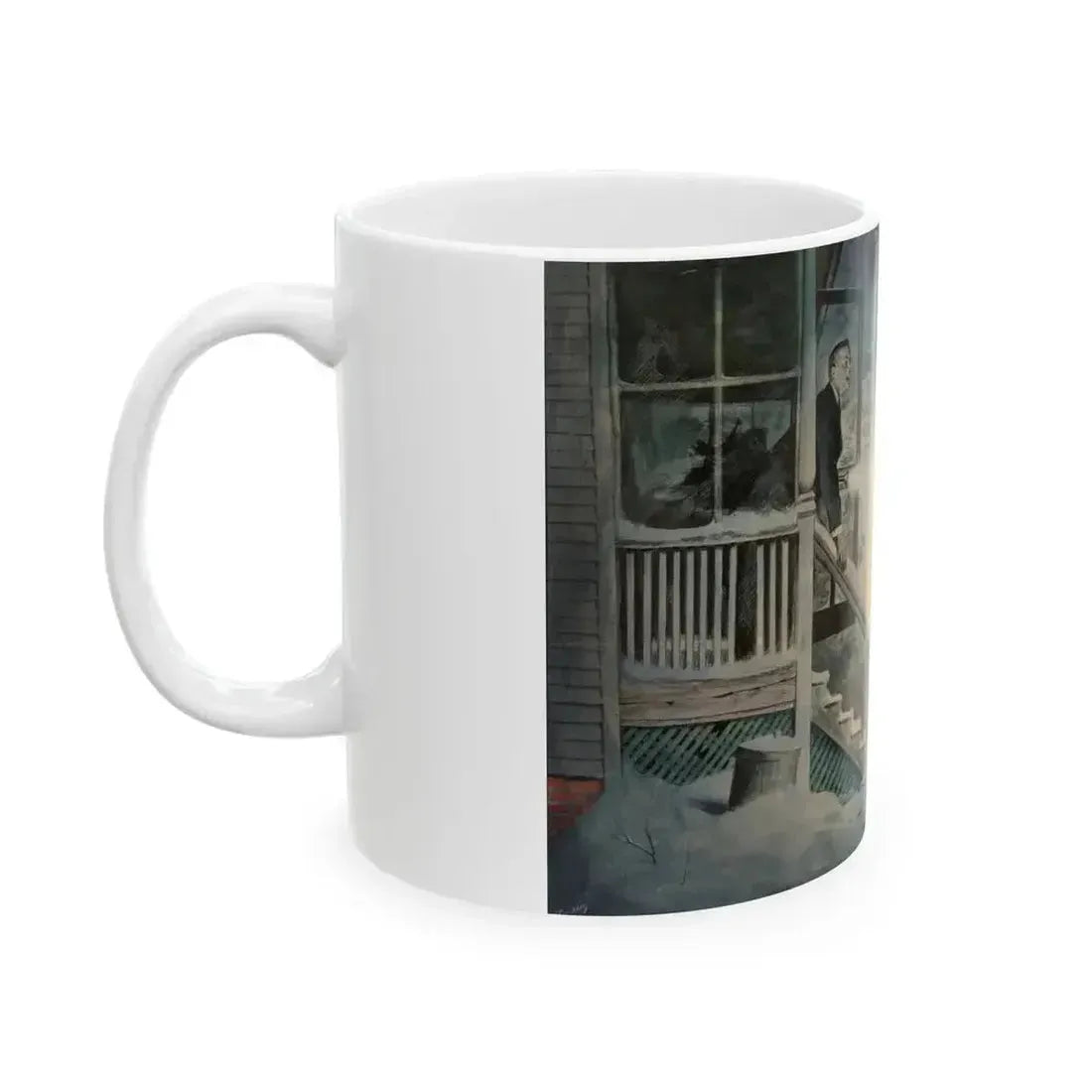 Crimson Friday, Woman's Home Companion interior illustration, December 1942 - White Coffee Mug - Go Mug Yourself