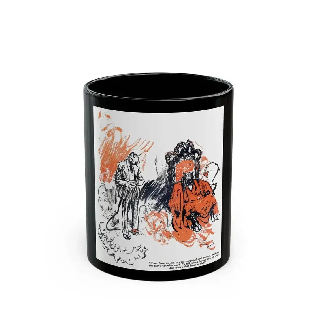 Crisis In Hell (4), Blue Book Magazine, March 1947 - Black Coffee Mug 11oz - Go Mug Yourself