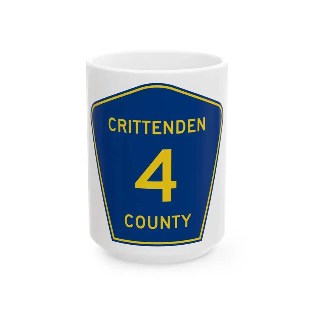 Crittenden County Route 4 AR (Arkansas) (Road Sign) White Coffee Mug 15oz - Go Mug Yourself